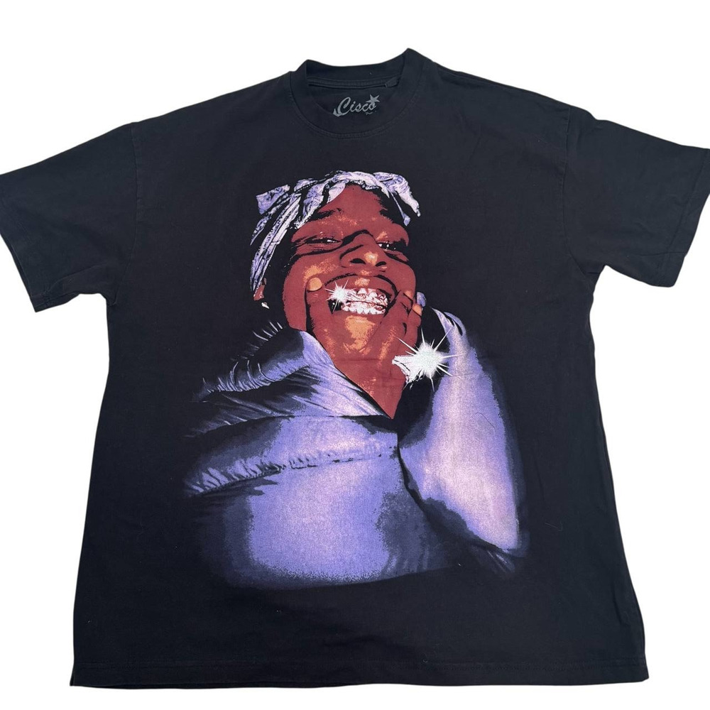 Cisco Pray Boi Rap Tee Black Graphic T-Shirt Hip Hop Streetwear Size M (Fits L)